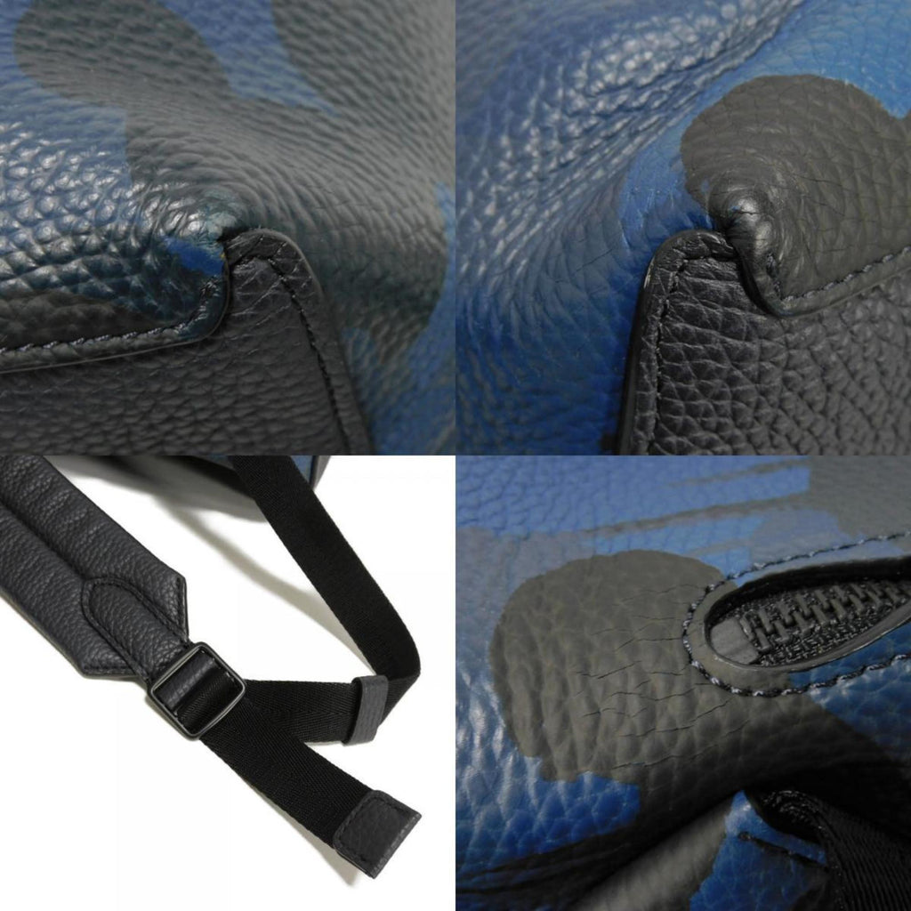 Coach Black Blue Leather Backpack (Pre-Owned)