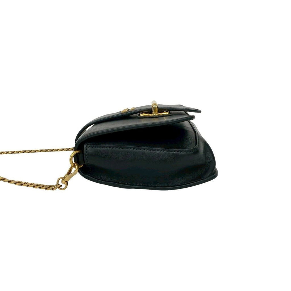 Prada Black Leather Fanny Pack Pochette Pouch Shoulder Bag (Pre-Owned)