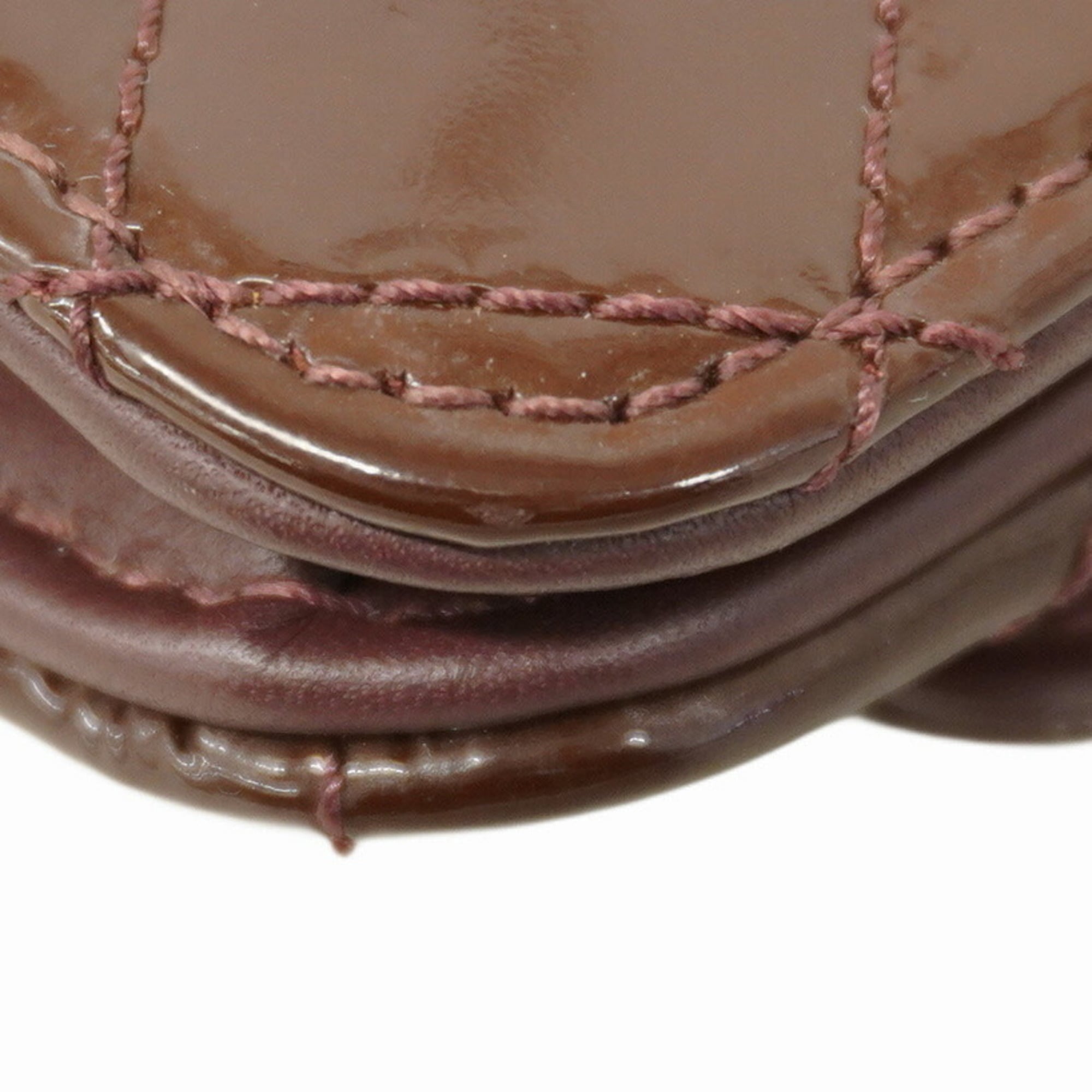 Chanel Bordeaux Patent Leather Chain/Shoulder Wallet (Pre-Owned)