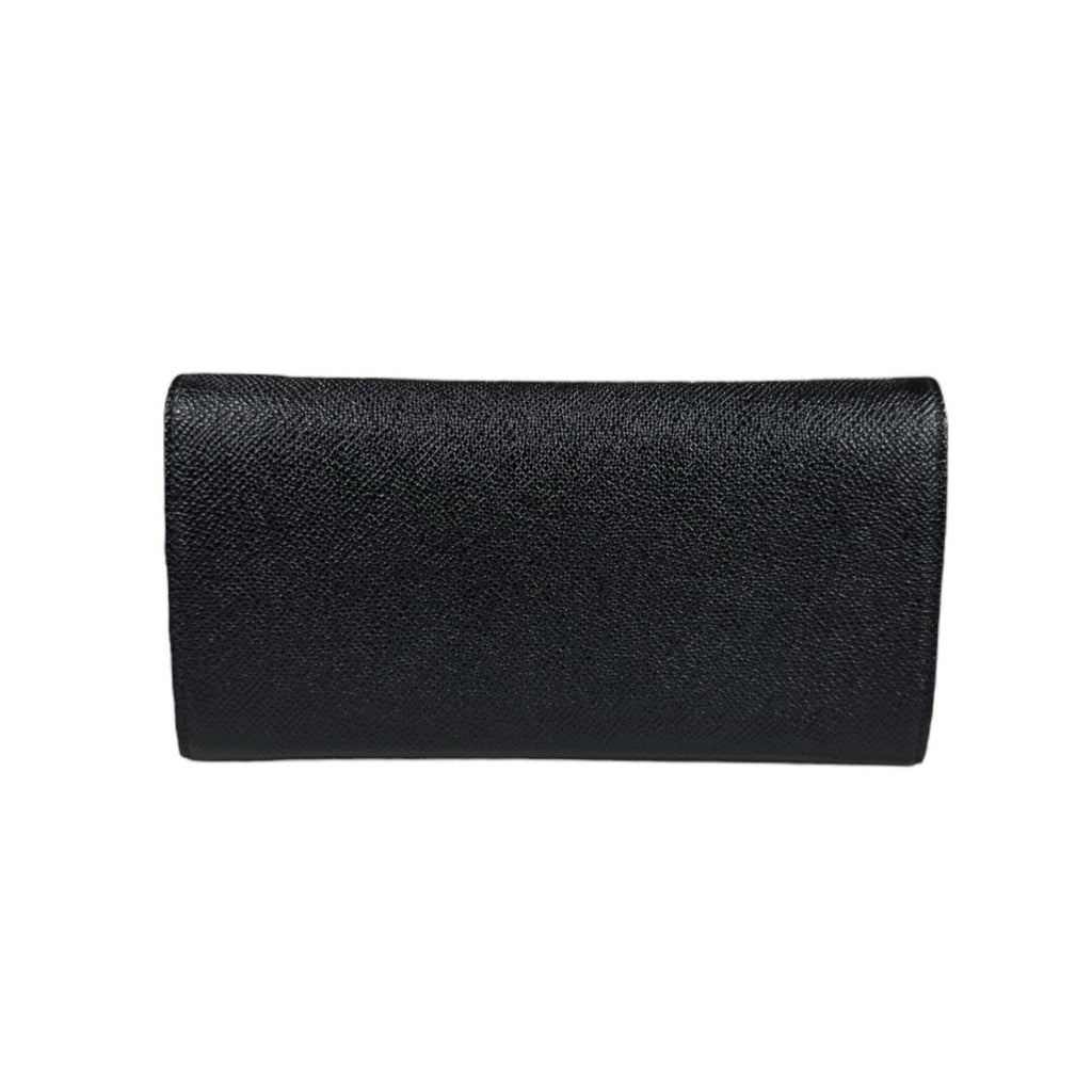Bvlgari Black Leather Long Wallet (Tri-Fold) (Pre-Owned)