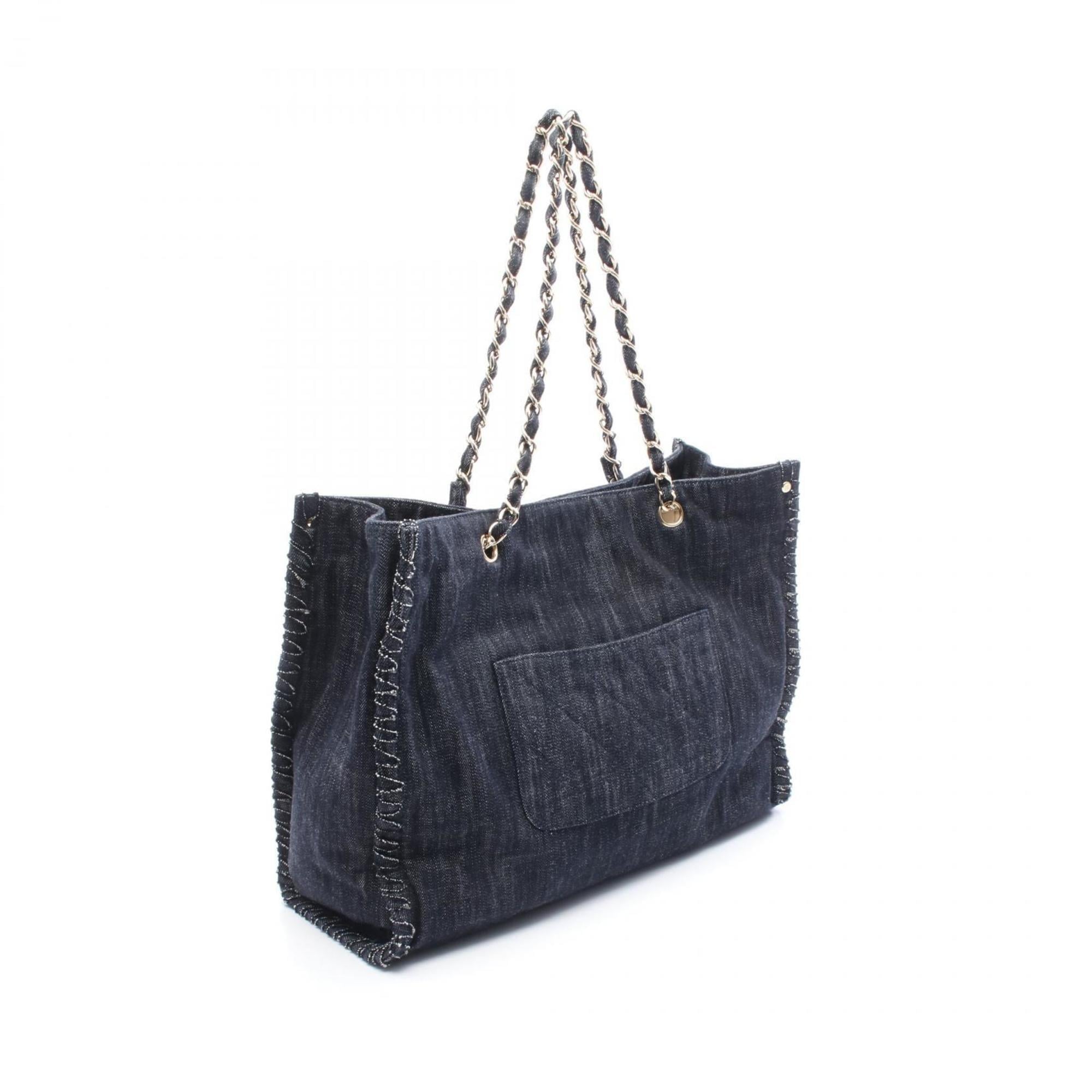 Chanel Multi-Color Navy Denim Tote Bag (Pre-Owned)