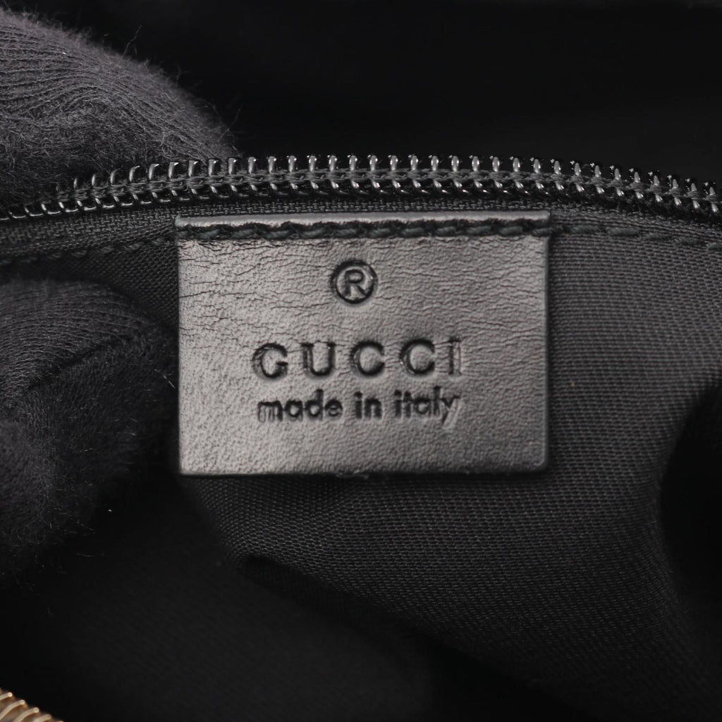 Gucci Black Coated Canvas Leather Shoulder Bag (Pre-Owned)