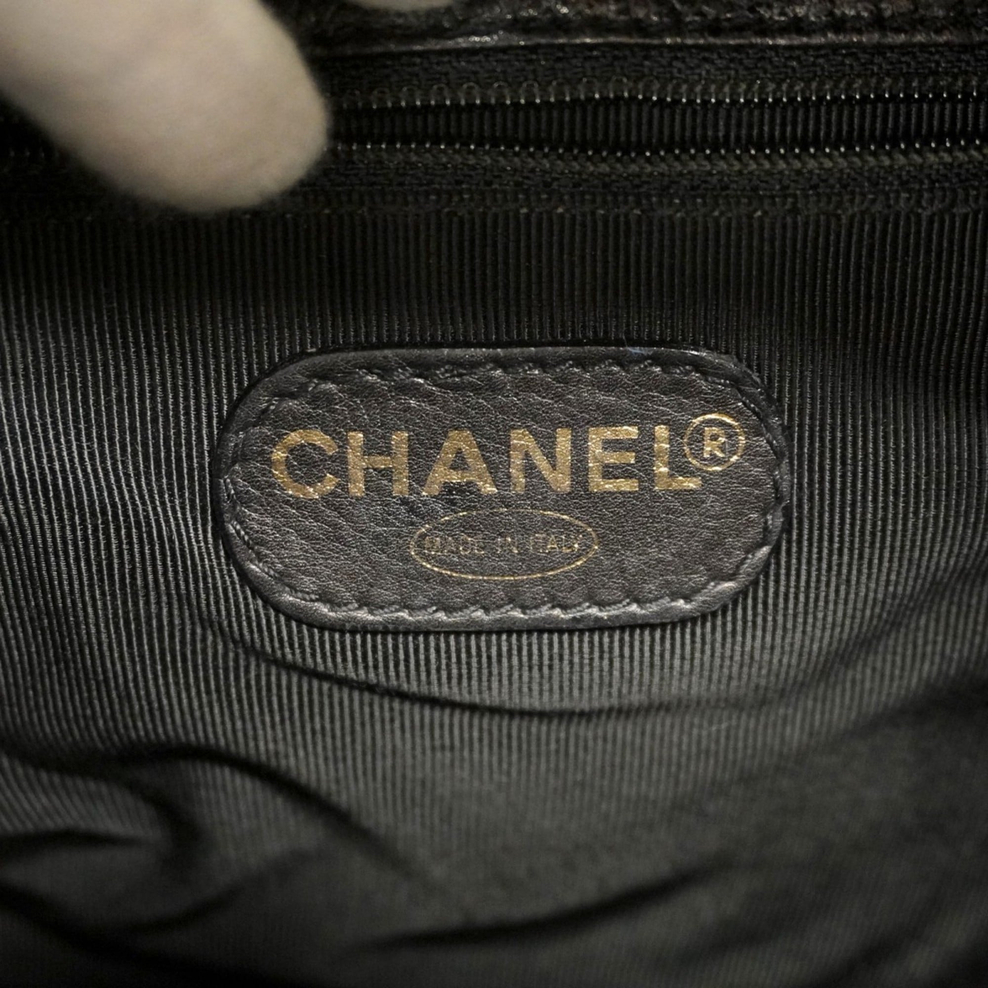Chanel Black Grained Calfskin Backpack (Pre-Owned)