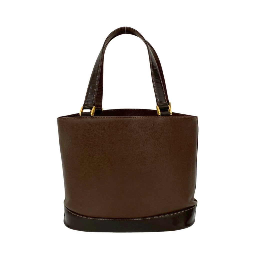 Burberry Black Brown Leather Handbag Tote Bag (Pre-Owned)