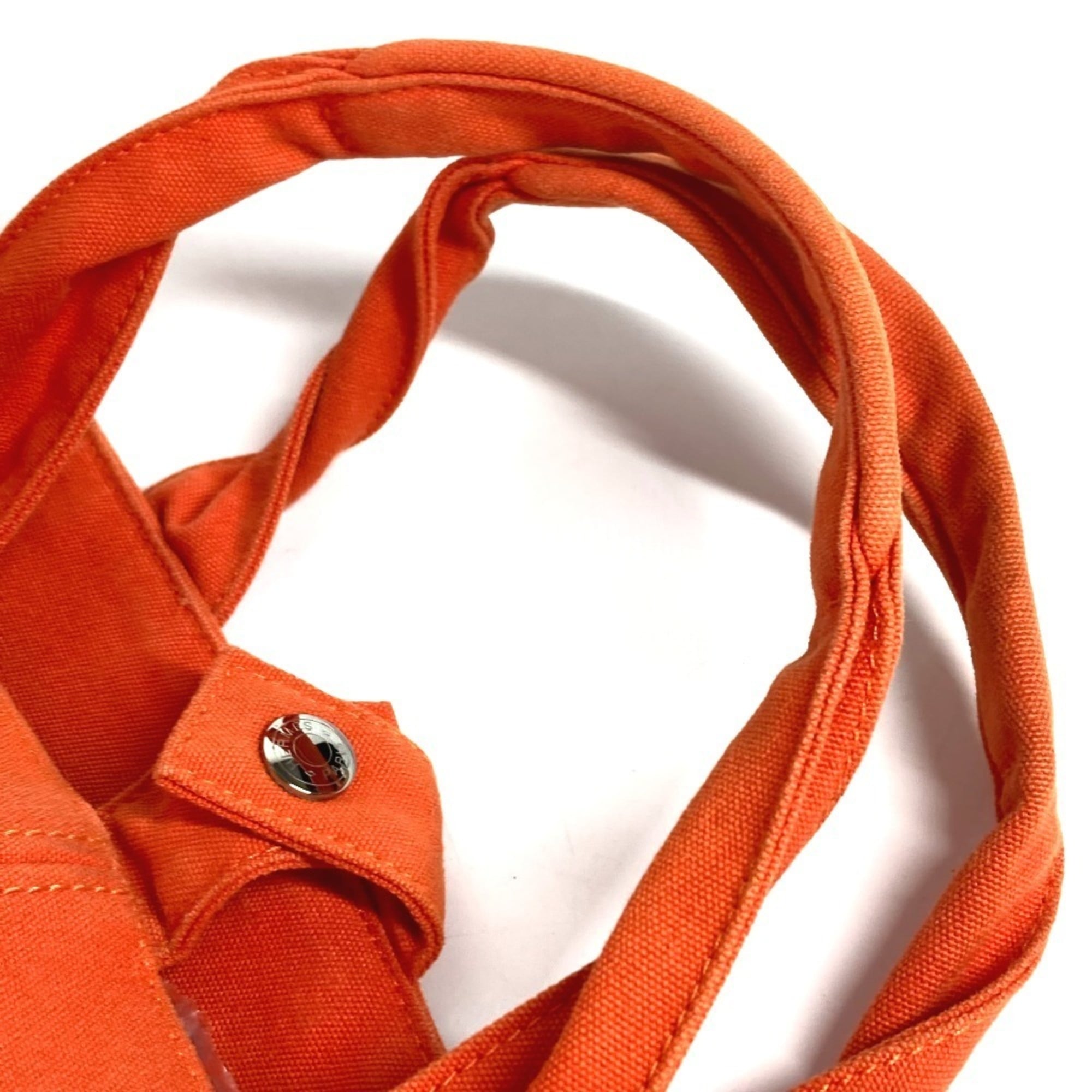Hermes Orange Cotton Boston Bag Handbag Shoulder Bag Tote Bag (Pre-Owned)