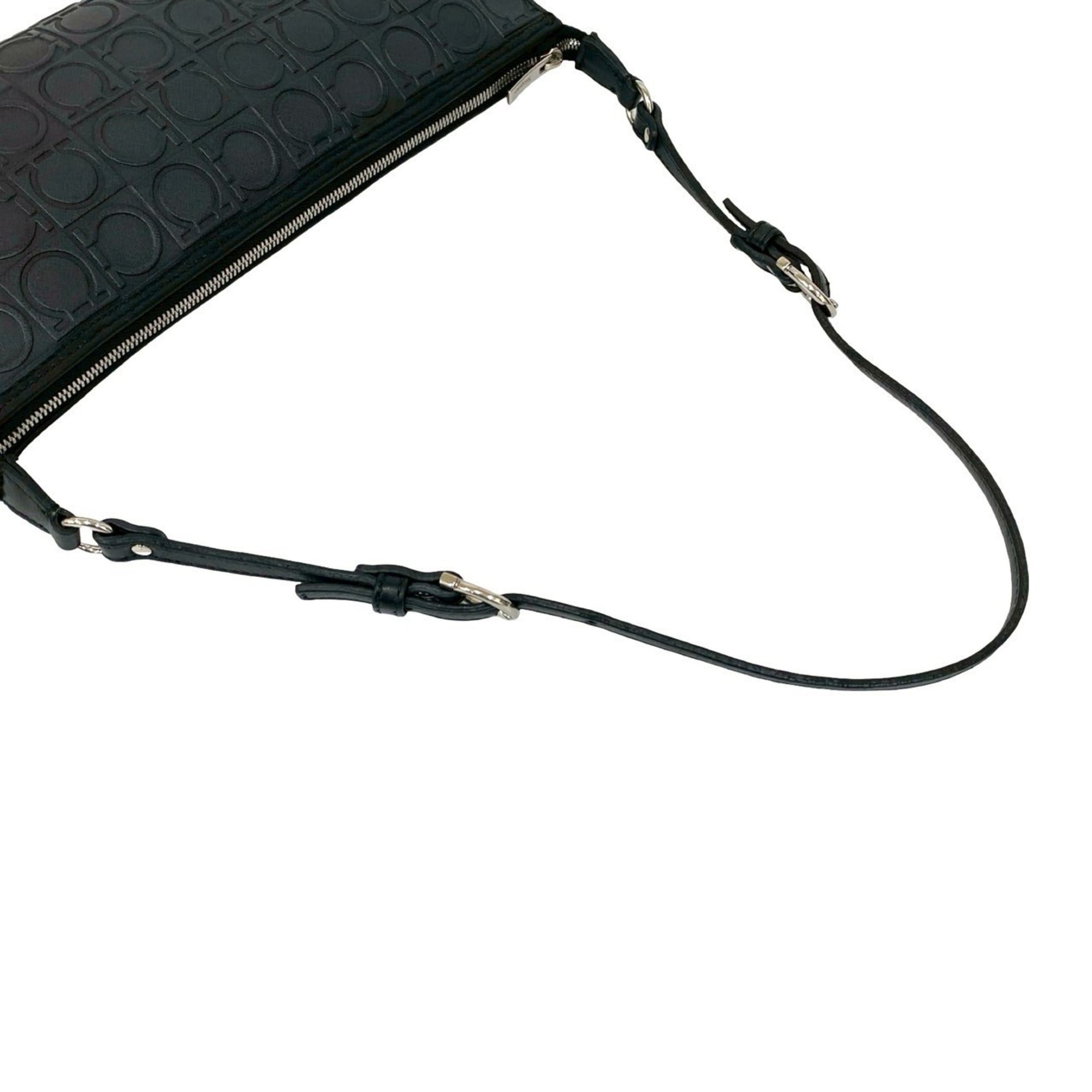 Salvatore Ferragamo Black Leather Handbag Shoulder Bag (Pre-Owned)