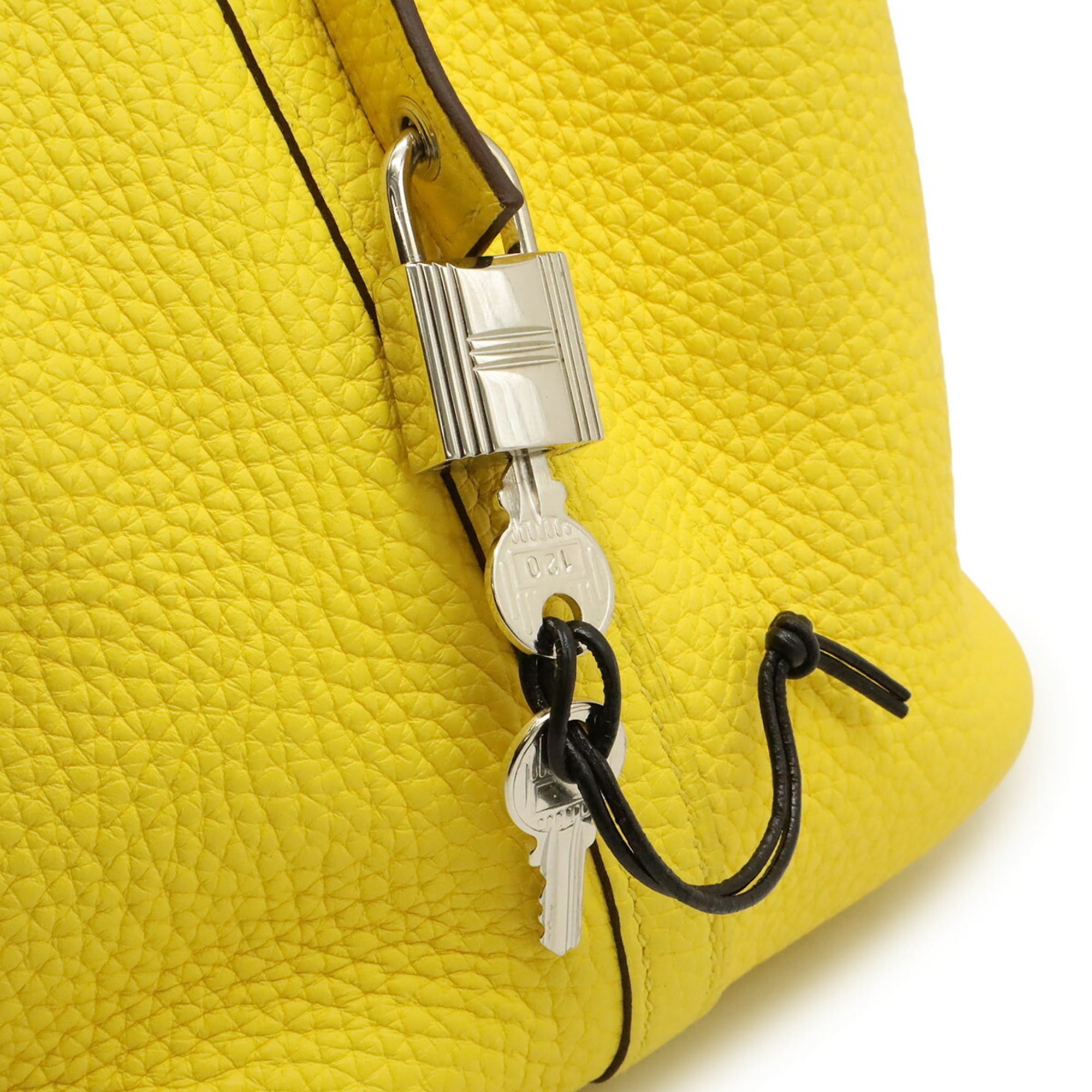 Hermes Picotin Lime Taurillon Clemence Leather Handbag Tote Bag (Pre-Owned)