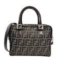 Fendi Brown Canvas Leather Handbag (Pre-Owned)