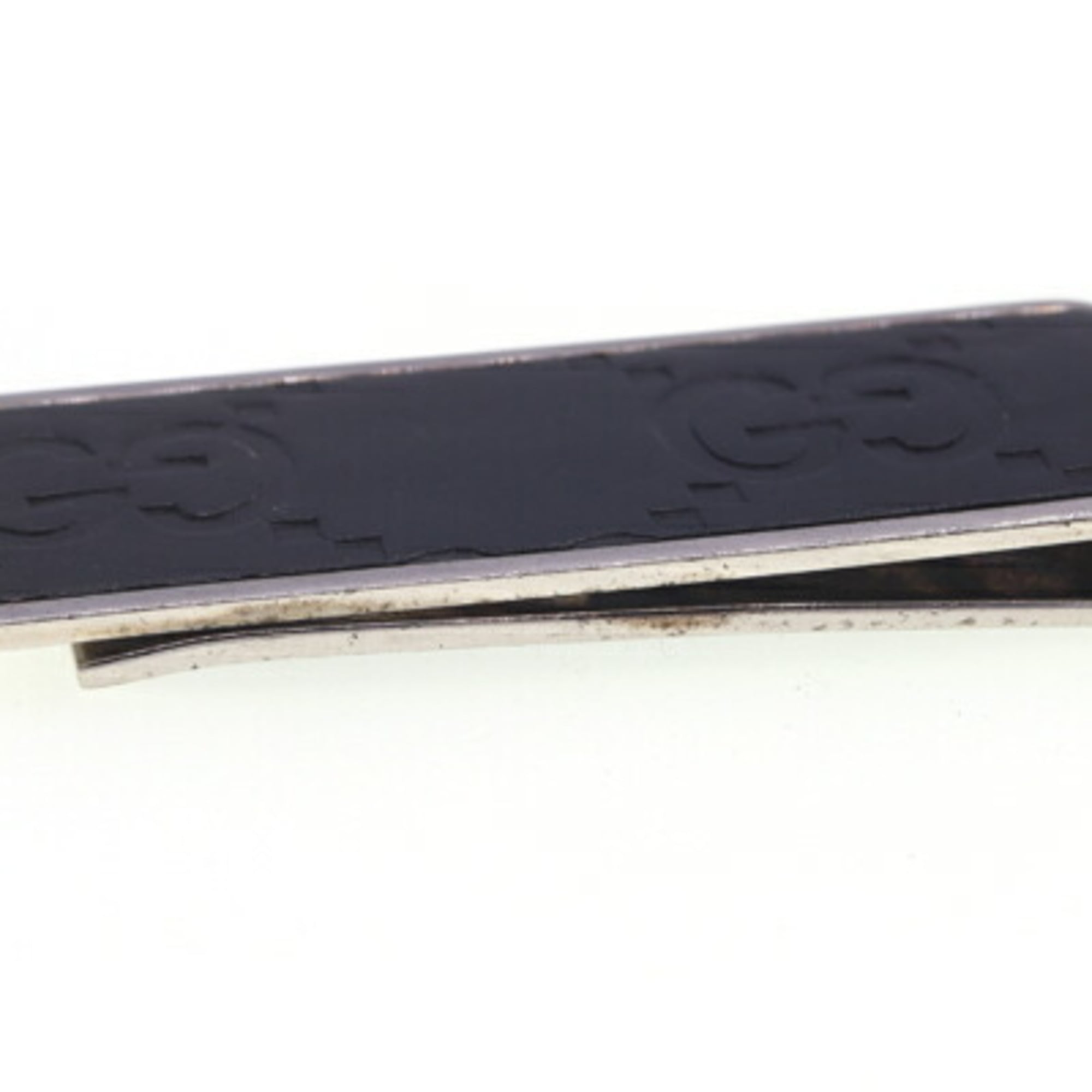 Gucci Silver Black Leather Metal Money Clip (Pre-Owned)