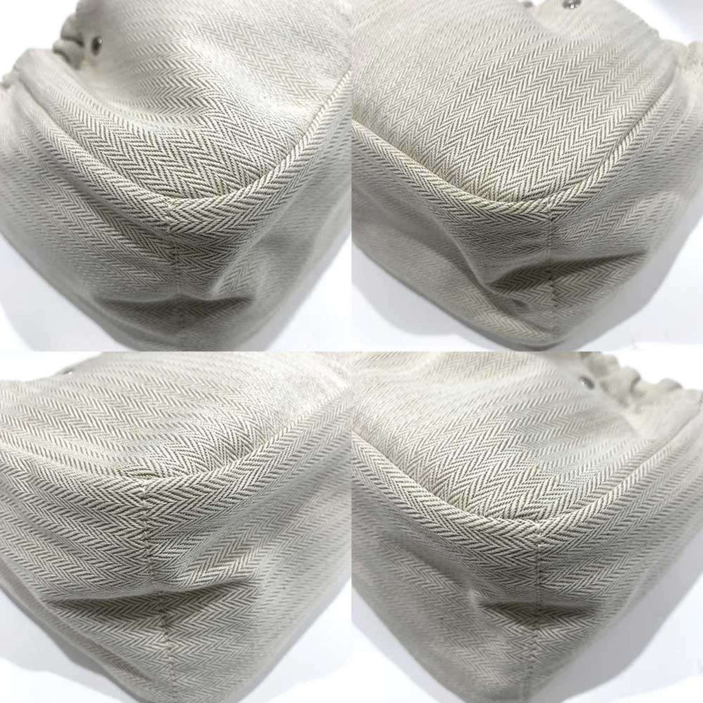 Hermes Beige Toile Chevron Pouch (Pre-Owned)