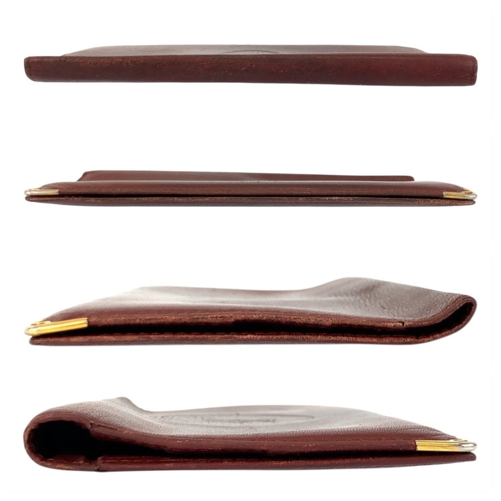 Cartier Bordeaux Leather Long Wallet (Bi-Fold) (Pre-Owned)