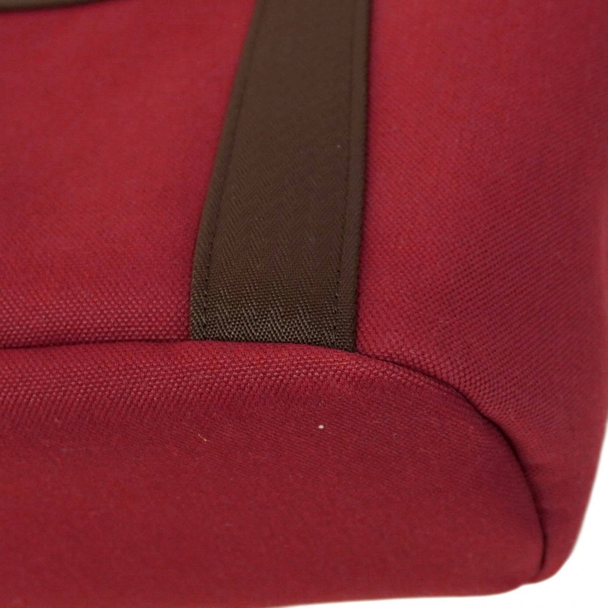 Hermes Red Color Canvas Tote Bag (Pre-Owned)