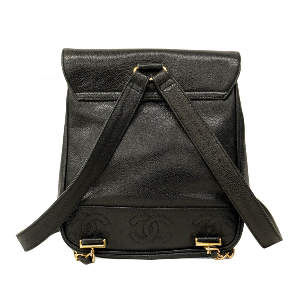 Chanel Black Grained Calfskin Backpack (Pre-Owned)