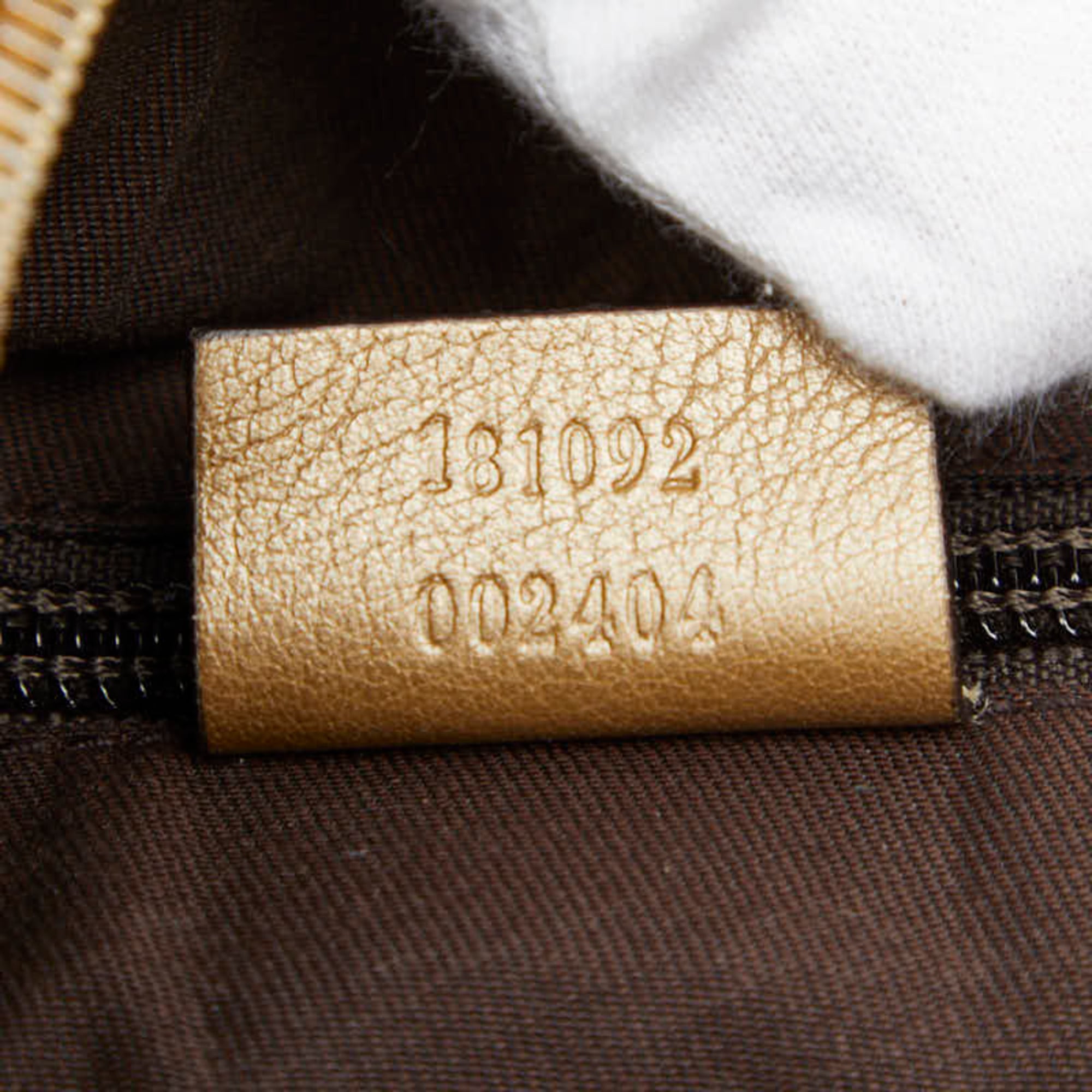 Gucci Gold Brown Gray Canvas Leather Shoulder Bag (Pre-Owned)