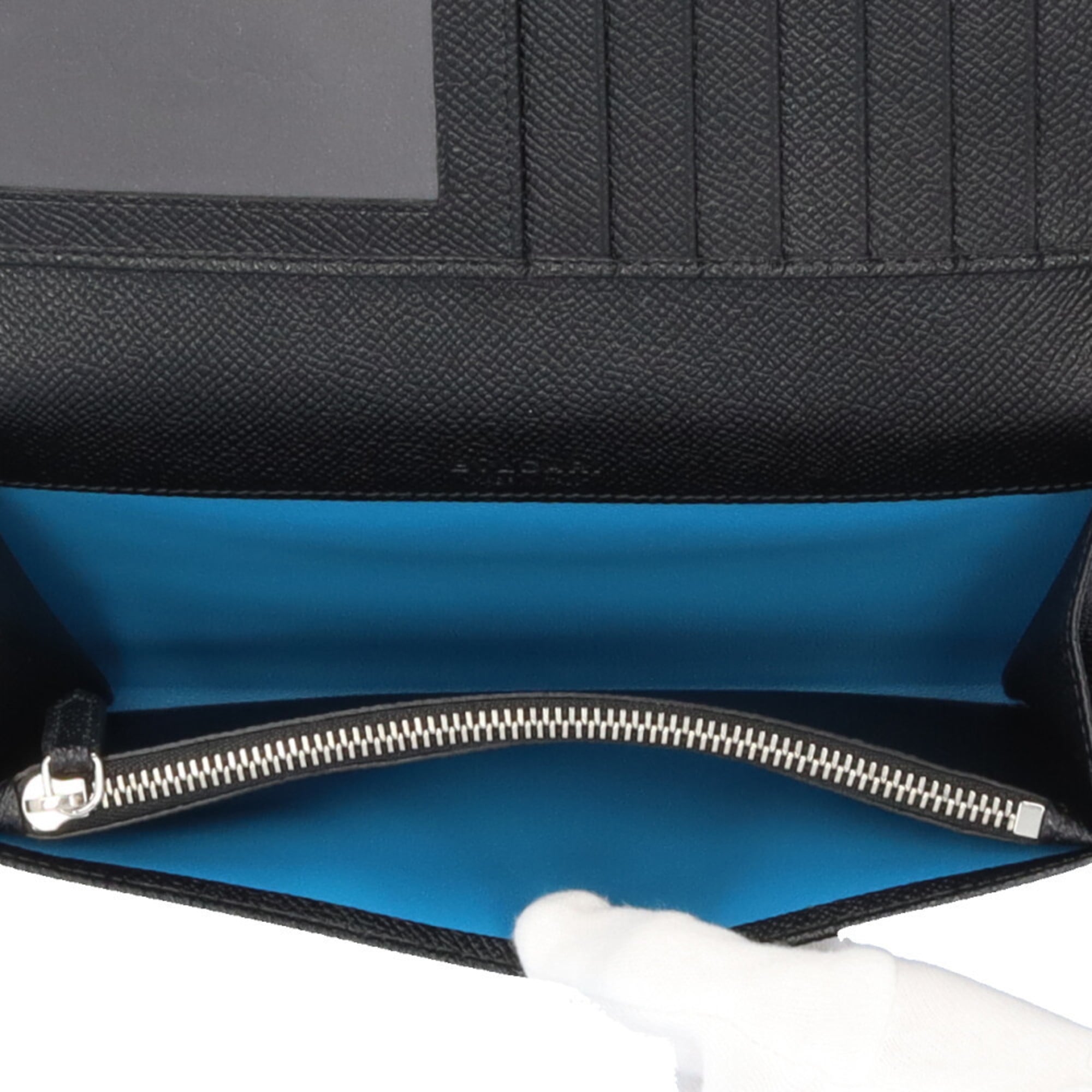 Bvlgari Black Leather Long Wallet (Tri-Fold) (Pre-Owned)