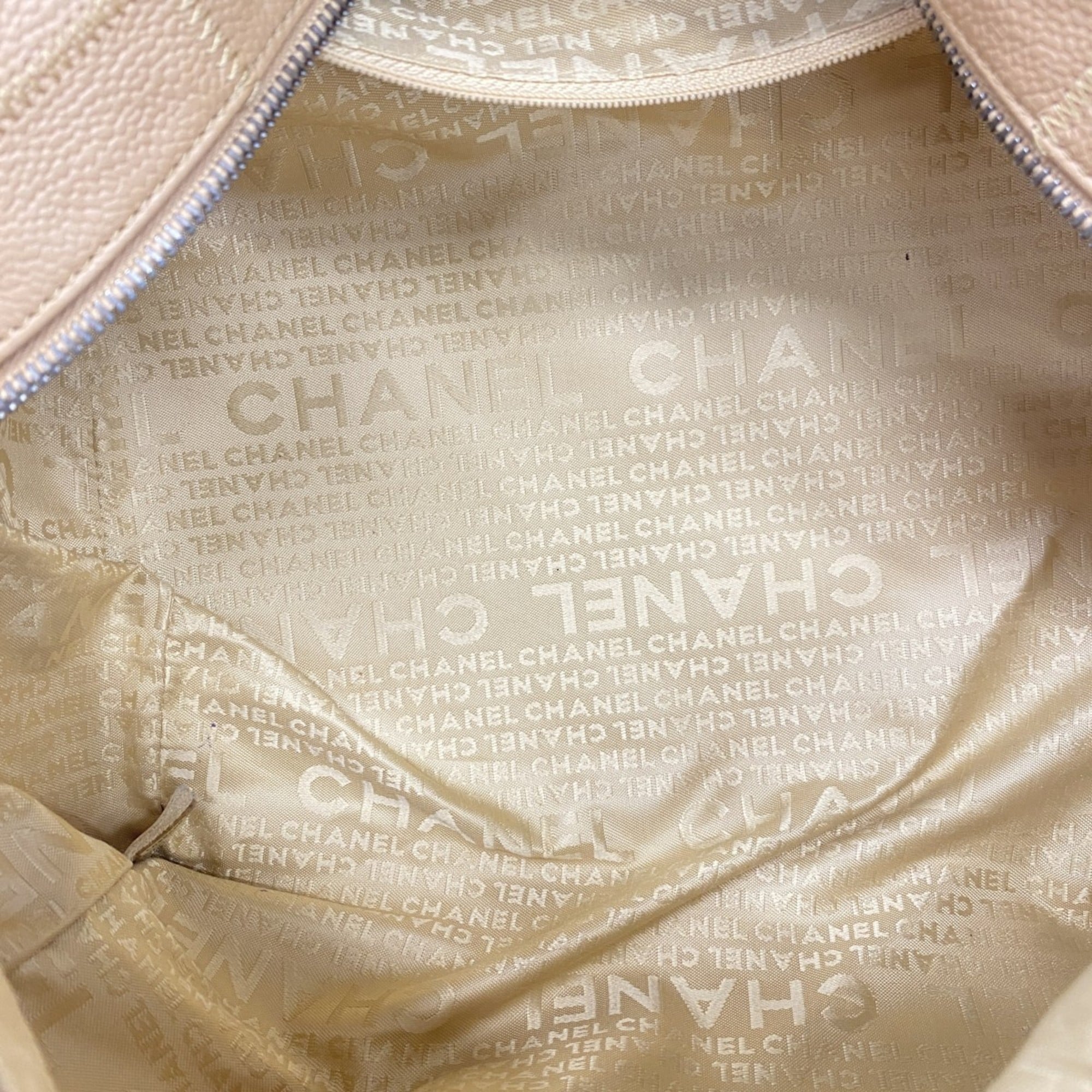 Chanel Beige Grained Calfskin Handbag (Pre-Owned)