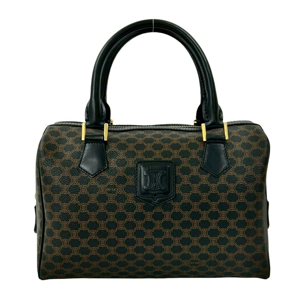 Celine Black Brown Leather Pvc Boston Bag Handbag (Pre-Owned)