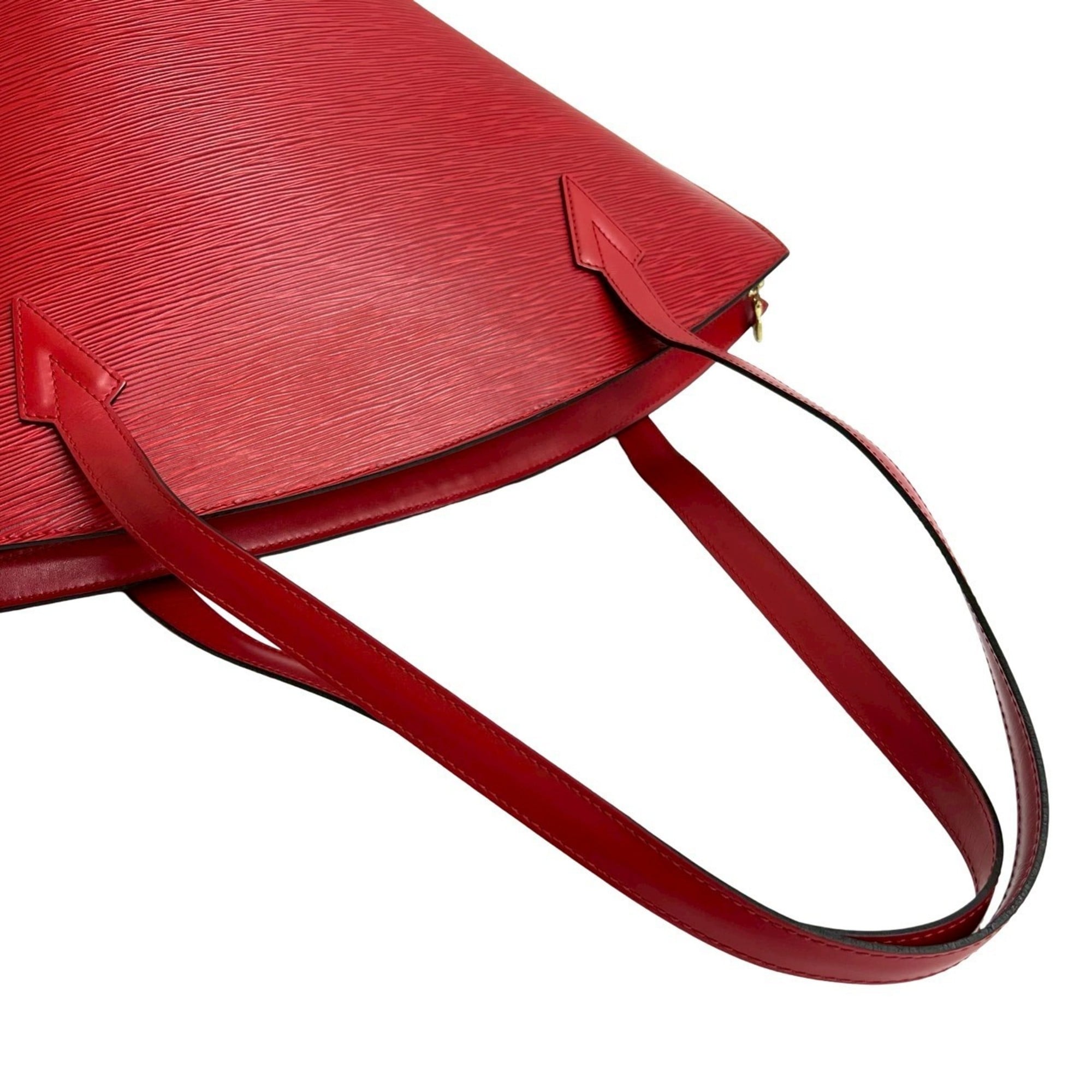 Louis Vuitton Red Color Leather Tote Bag (Pre-Owned)