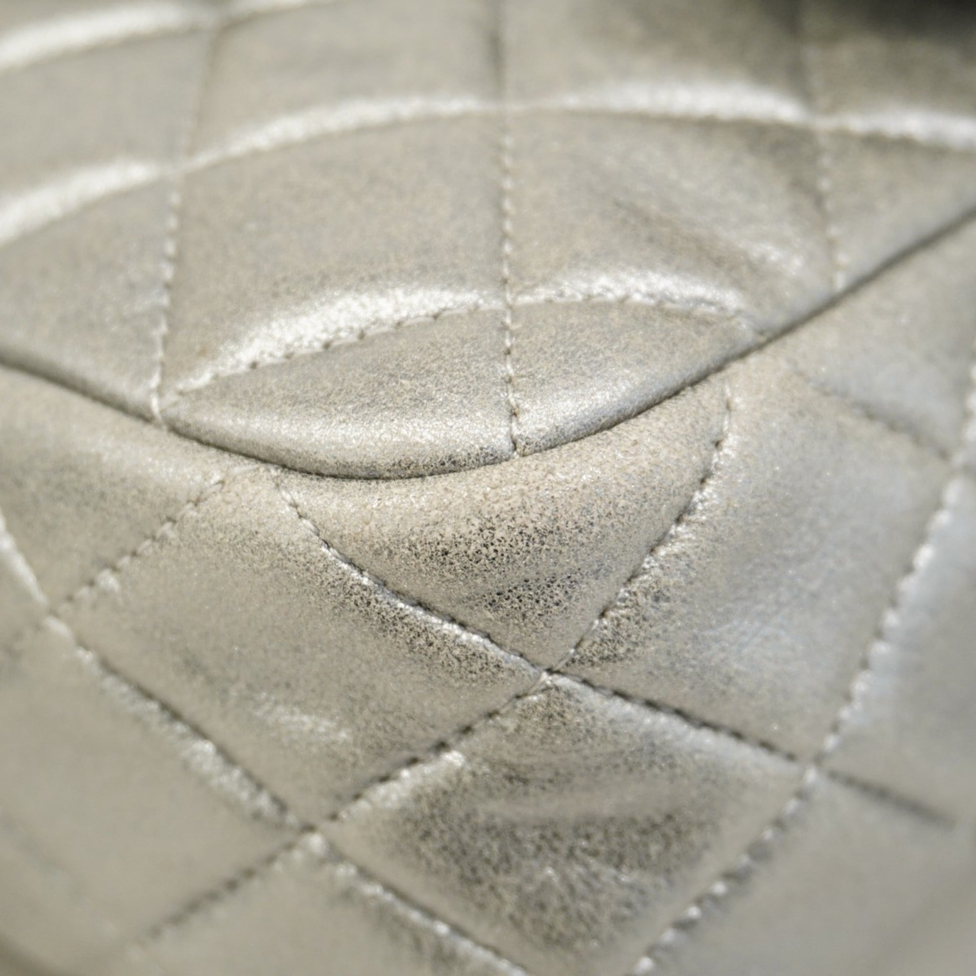 Chanel Silver Leather Backpack (Pre-Owned)