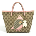 Gucci Beige Pink Gg Canvas Leather Handbag Tote Bag (Pre-Owned)