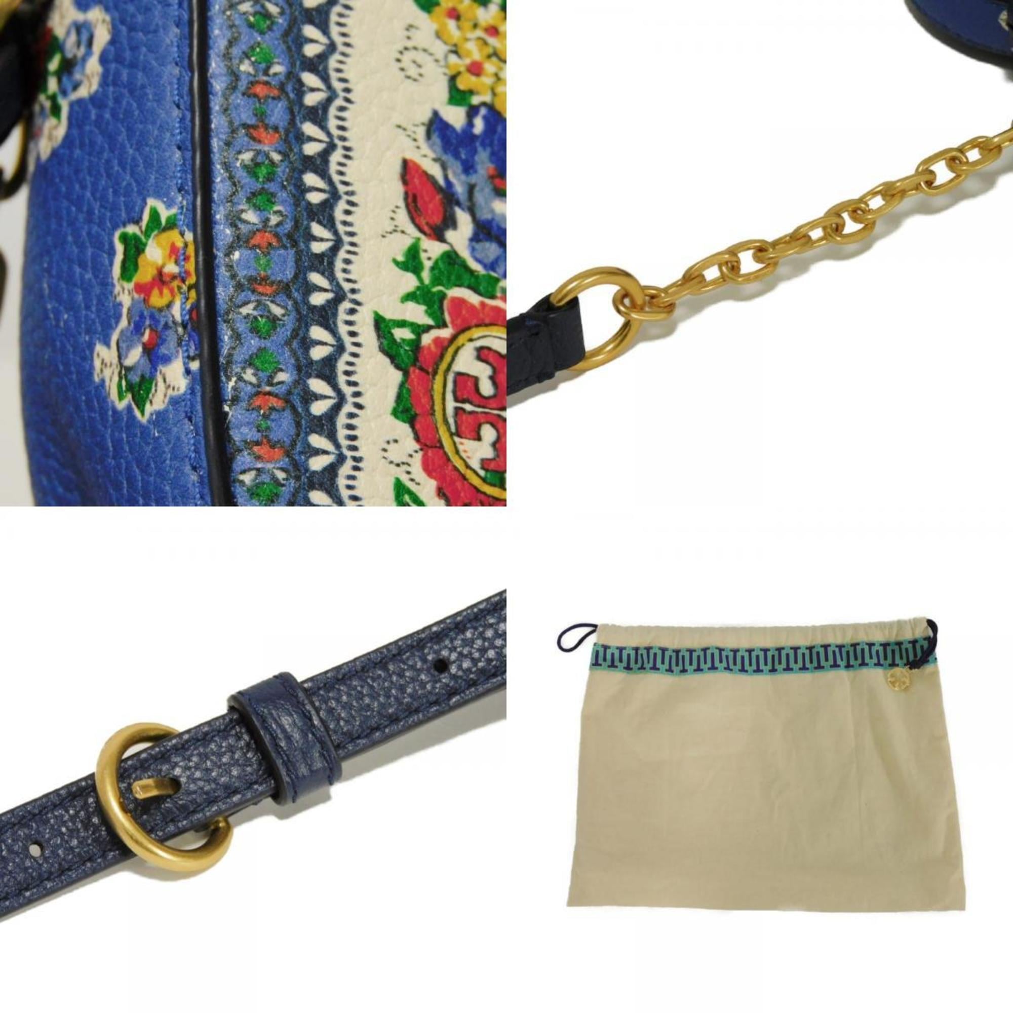 Tory Burch Blue Multi-Color Leather Shoulder Bag (Pre-Owned)