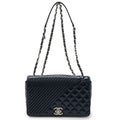 Chanel Navy Leather Pochette Shoulder Bag (Pre-Owned)