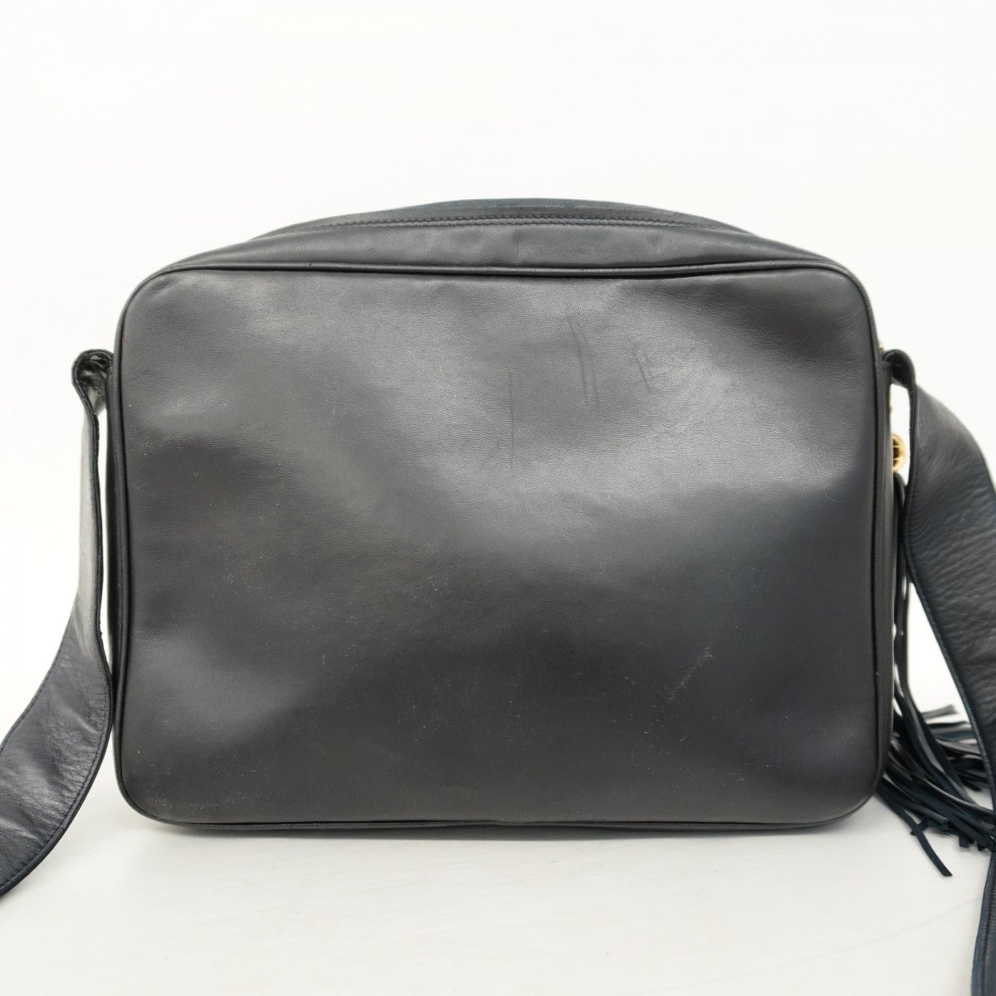 Chanel Navy Leather Shoulder Bag (Pre-Owned)
