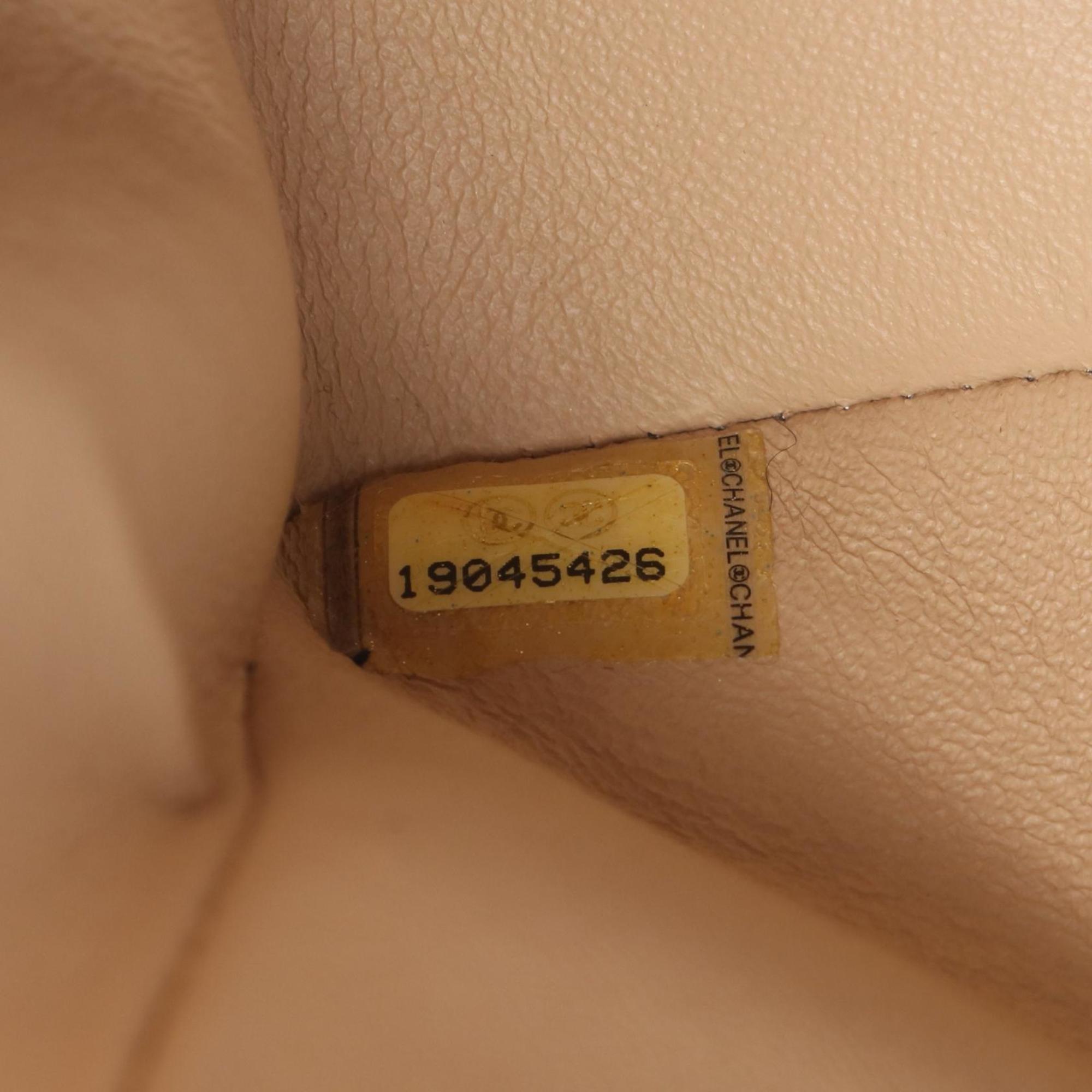 Chanel Beige Grained Calfskin Shoulder Bag (Pre-Owned)