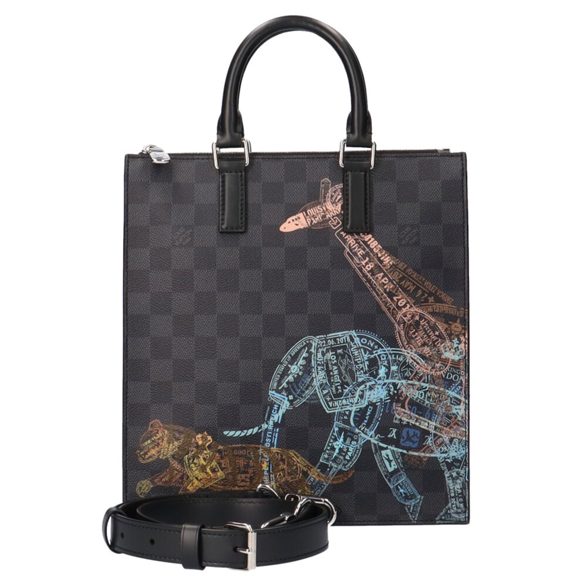 Louis Vuitton Black Gray Damier Graphite Messenger Bag Shoulder Bag (Pre-Owned)