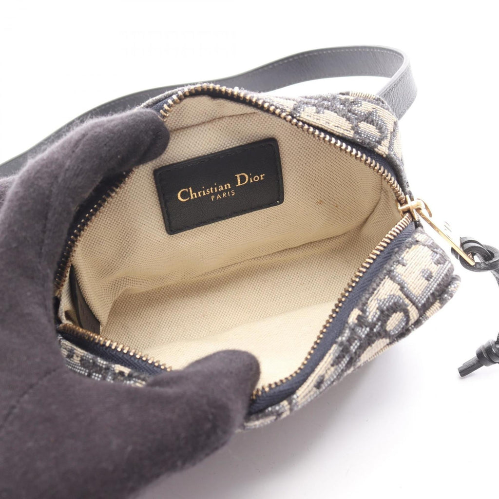 Christian Dior Beige Navy Canvas Leather Fanny Pack (Pre-Owned)