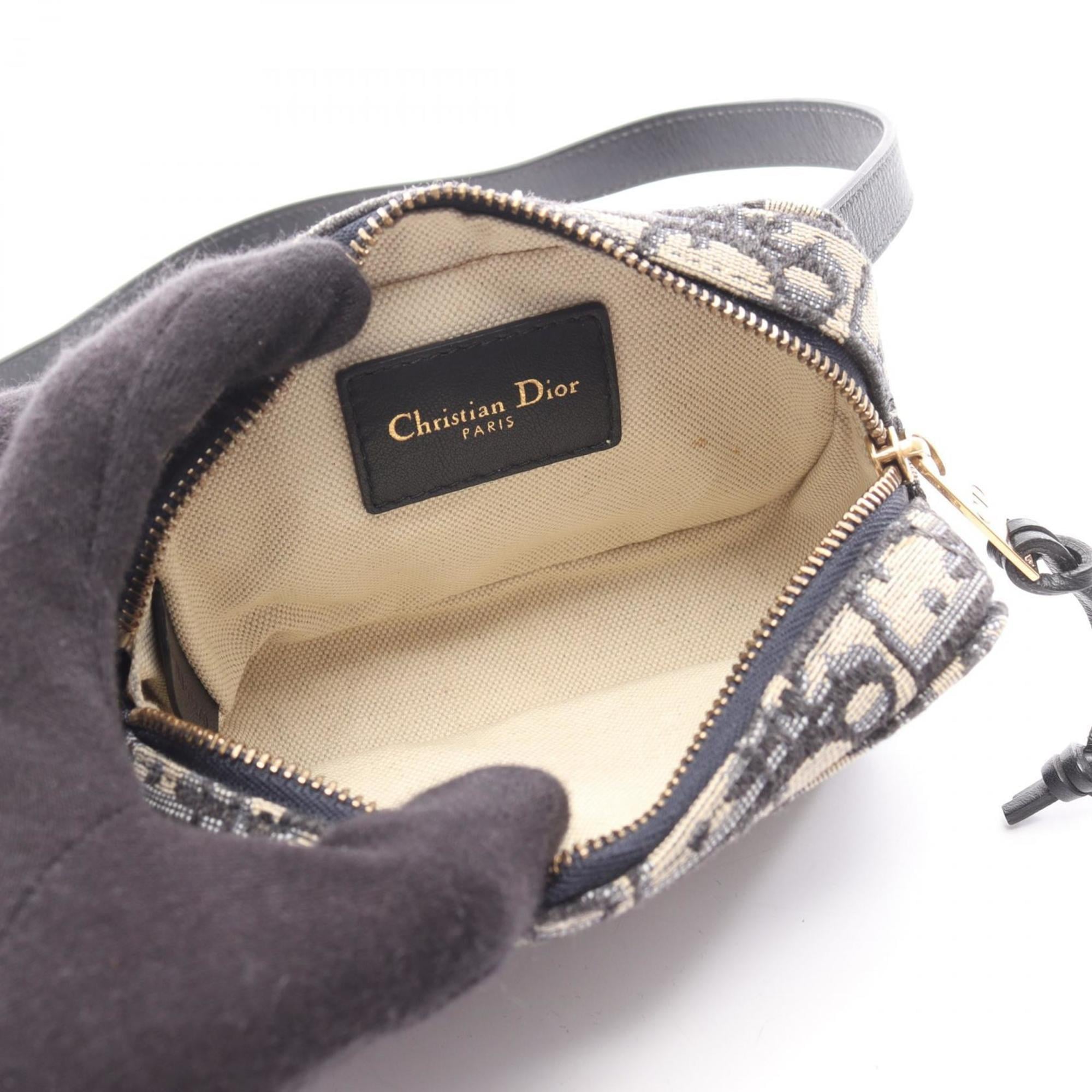 Christian Dior Beige Navy Canvas Leather Fanny Pack (Pre-Owned)