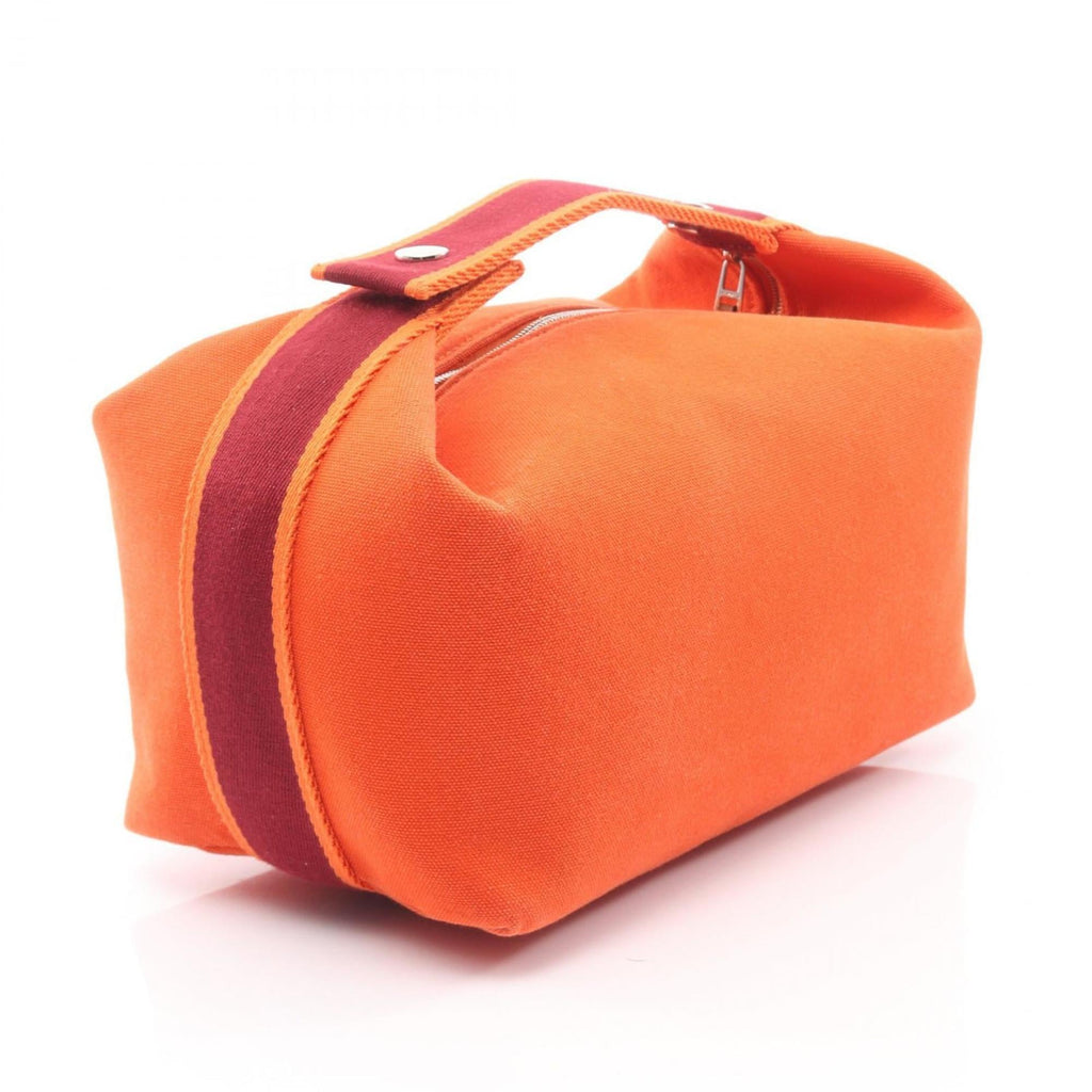 Hermes Feu Orange Canvas Handbag (Pre-Owned)