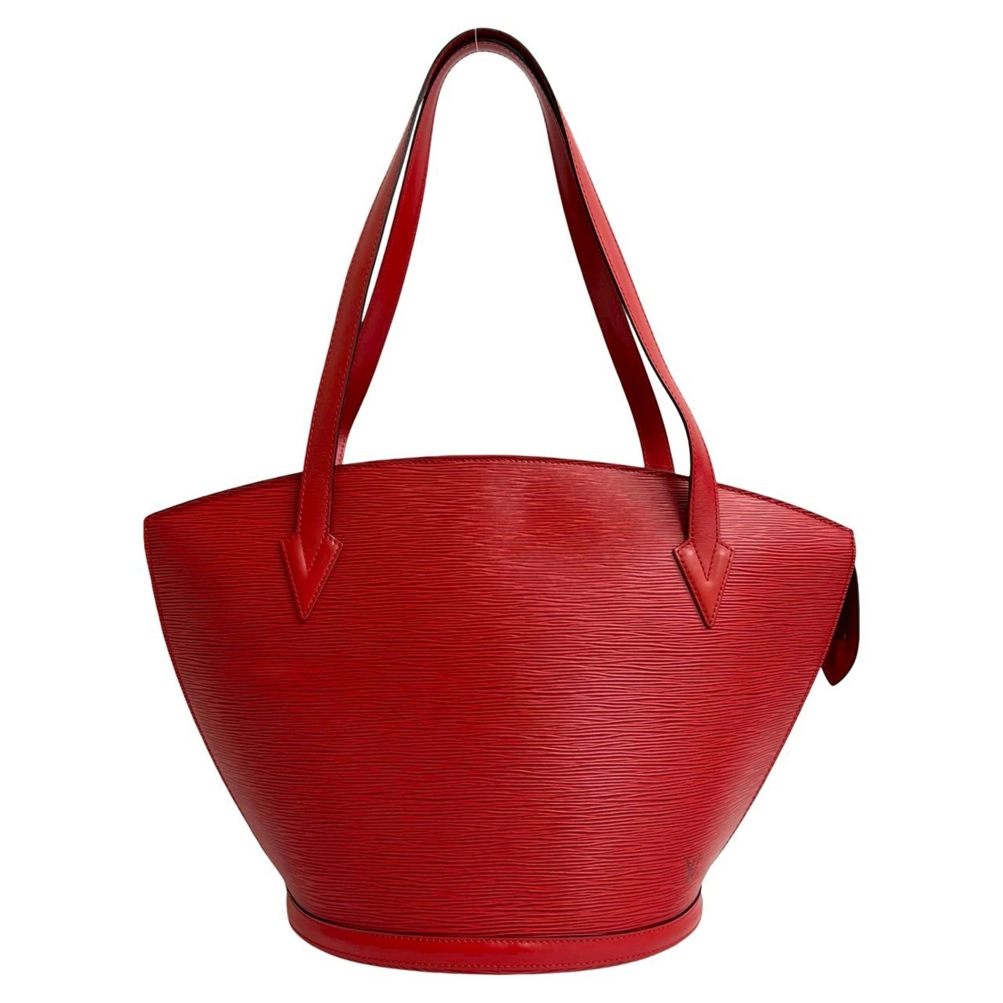 Louis Vuitton Red Color Leather Tote Bag (Pre-Owned)