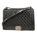 Chanel Black Patent Leather Shoulder Bag (Pre-Owned)