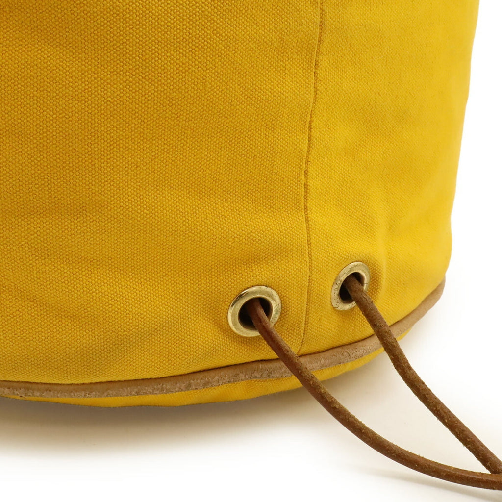 Hermes Mustard Canvas Leather Shoulder Bag (Pre-Owned)