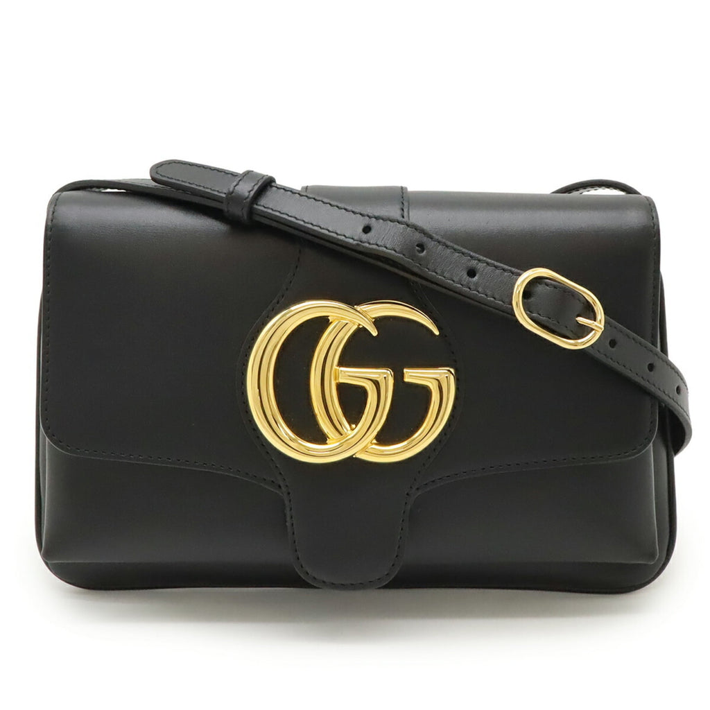 Gucci Gg Marmont Black Leather Pochette Shoulder Bag (Pre-Owned)