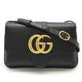 Gucci Gg Marmont Black Leather Pochette Shoulder Bag (Pre-Owned)