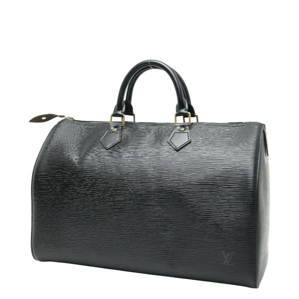 Louis Vuitton Black Noir Leather Boston Bag Handbag (Pre-Owned)