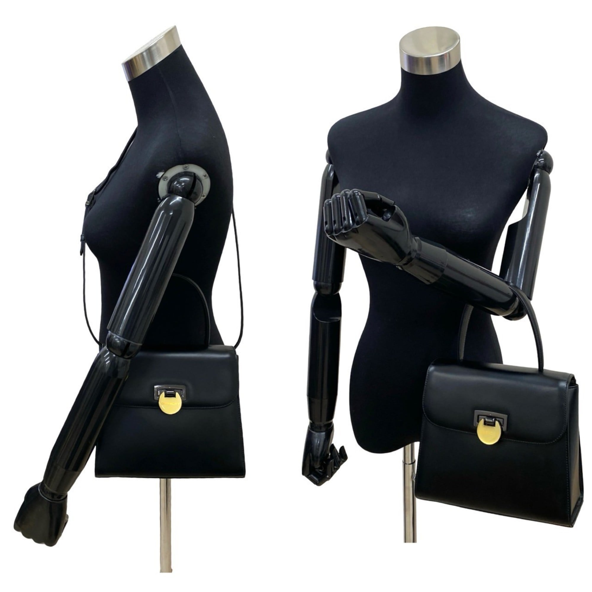 Givenchy Black Leather Handbag Shoulder Bag (Pre-Owned)