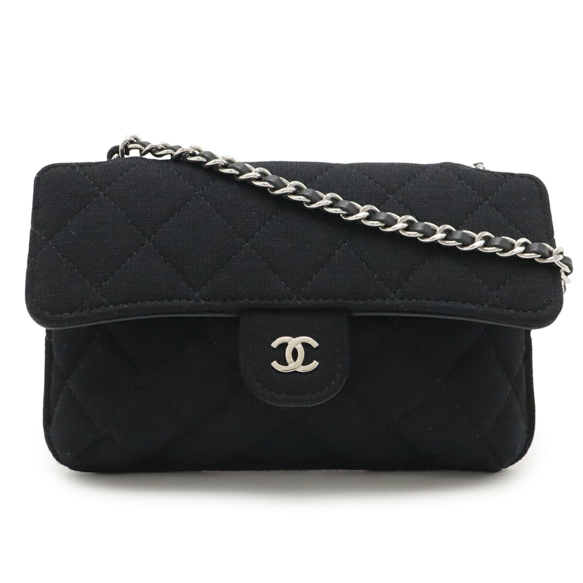 Chanel Matelasse Black Gray Cotton Nylon Eco-Bag Tote Bag (Pre-Owned)