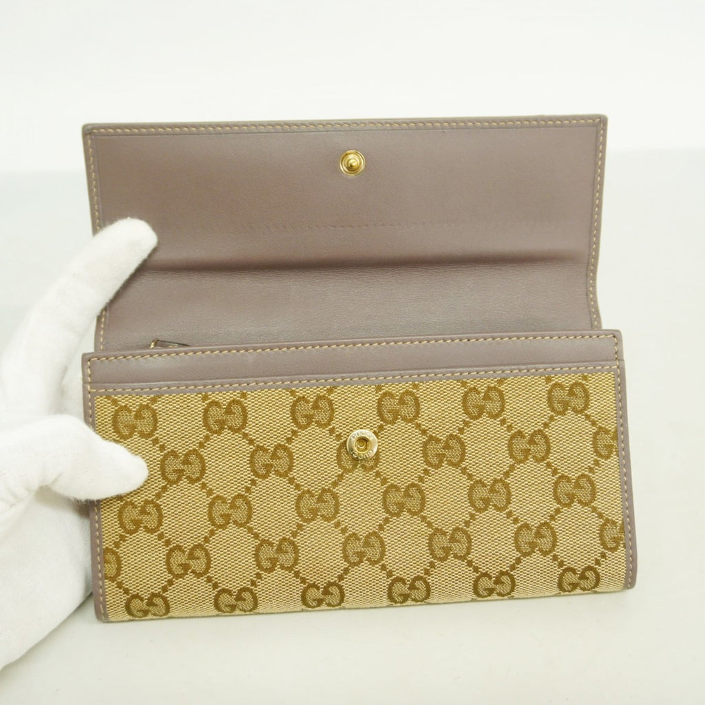 Gucci Brown Canvas Long Wallet (Bi-Fold) (Pre-Owned)