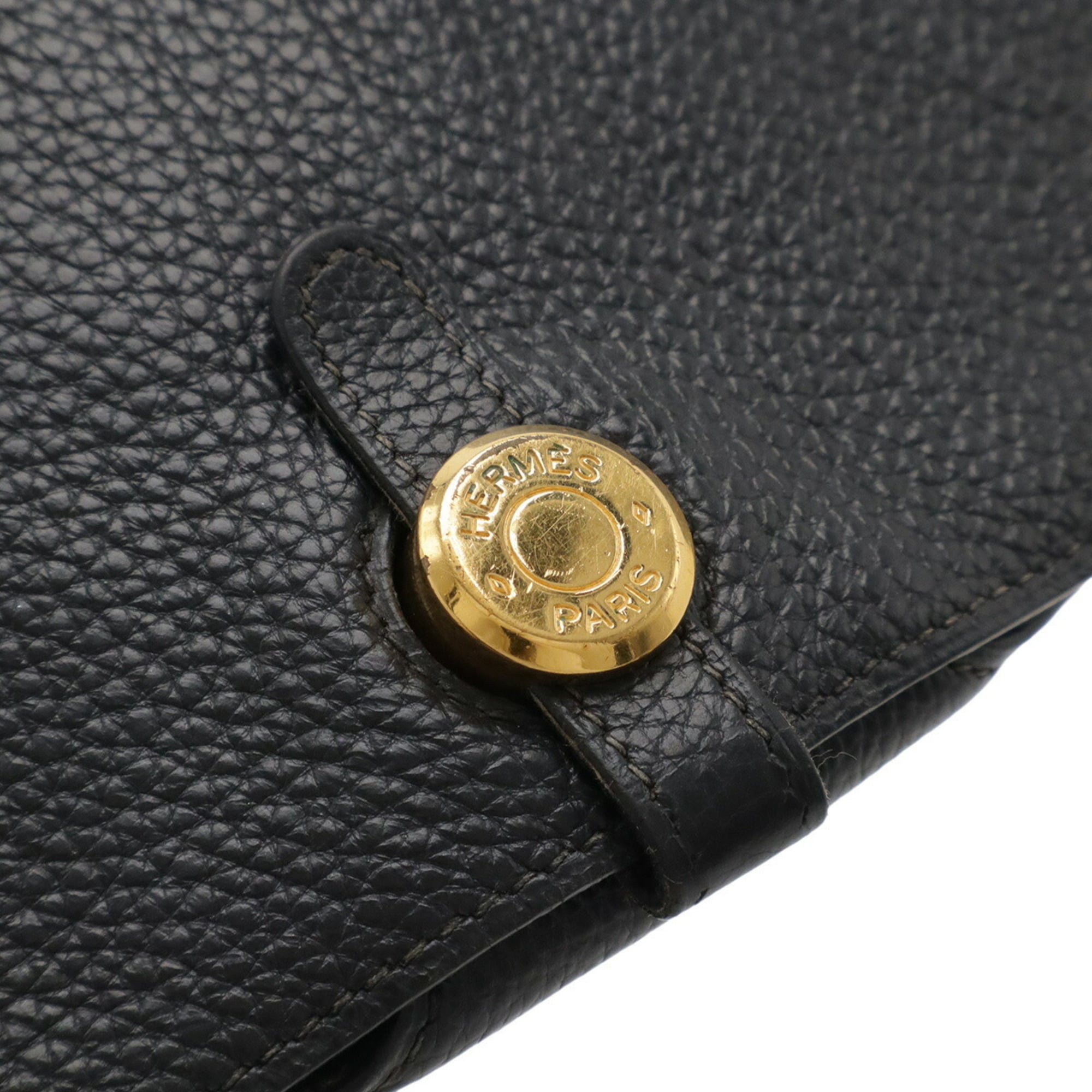 Hermes Black Togo Leather Long Bill Wallet (Bi-Fold) (Pre-Owned)