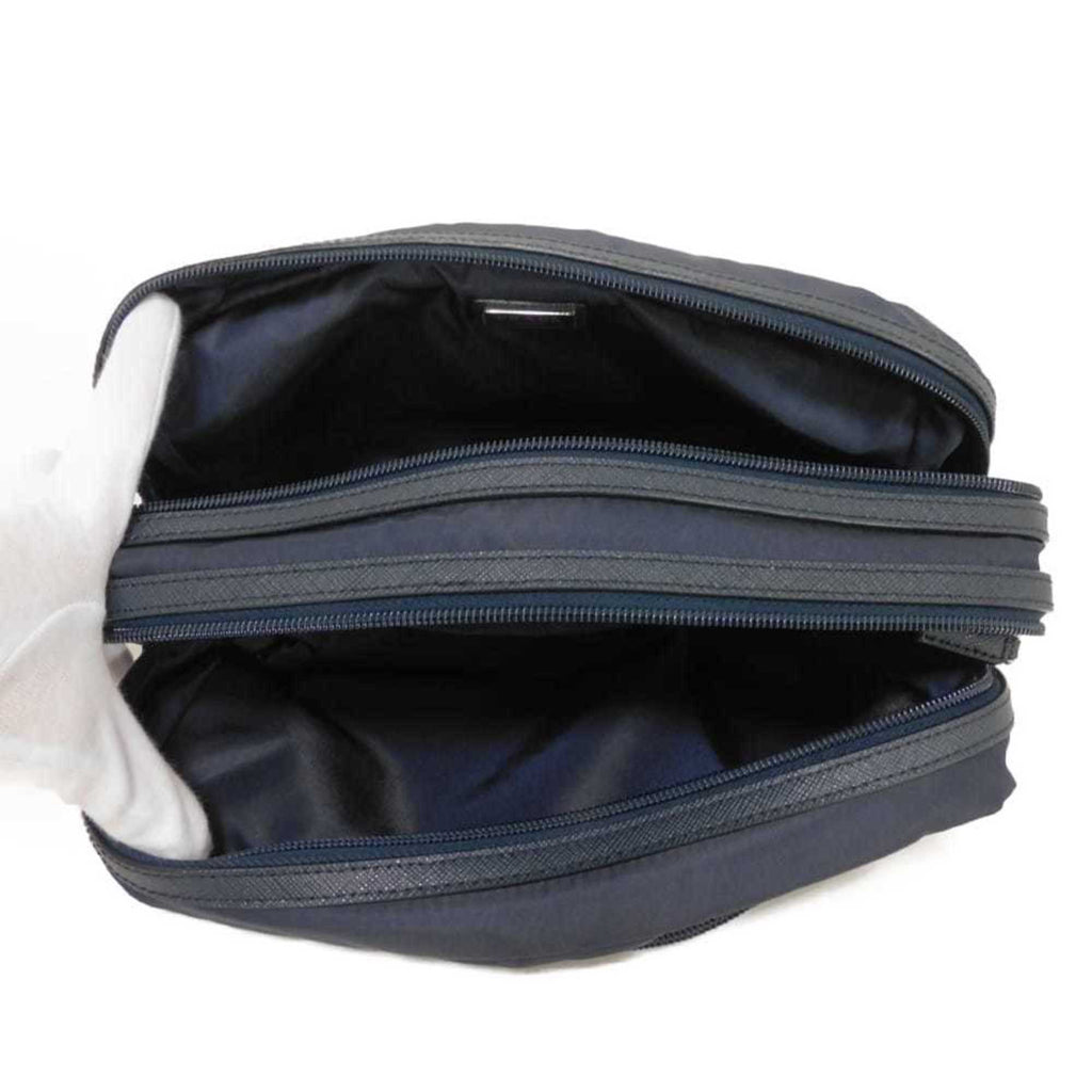 Prada Blue Nylon Clutch Bag Pouch (Pre-Owned)