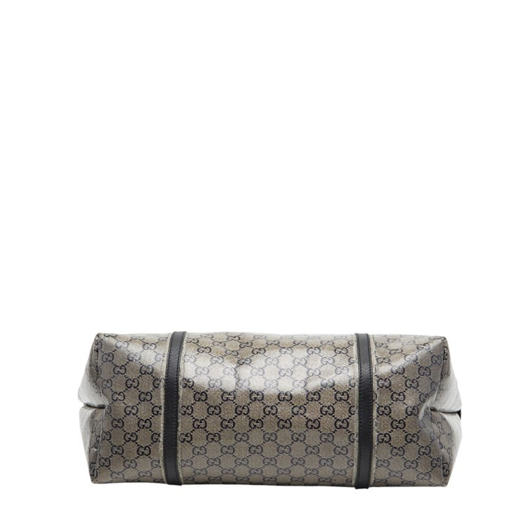 Gucci Black Gray Pvc Leather Tote Bag (Pre-Owned)