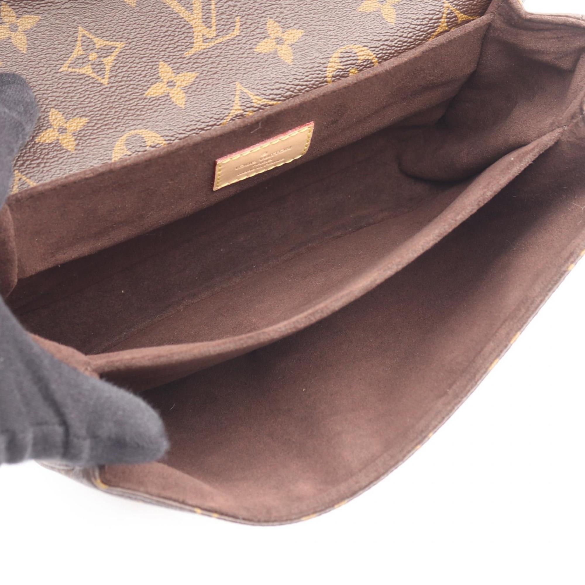 Louis Vuitton Brown Pvc Coated Canvas Leather Handbag Pochette (Pre-Owned)