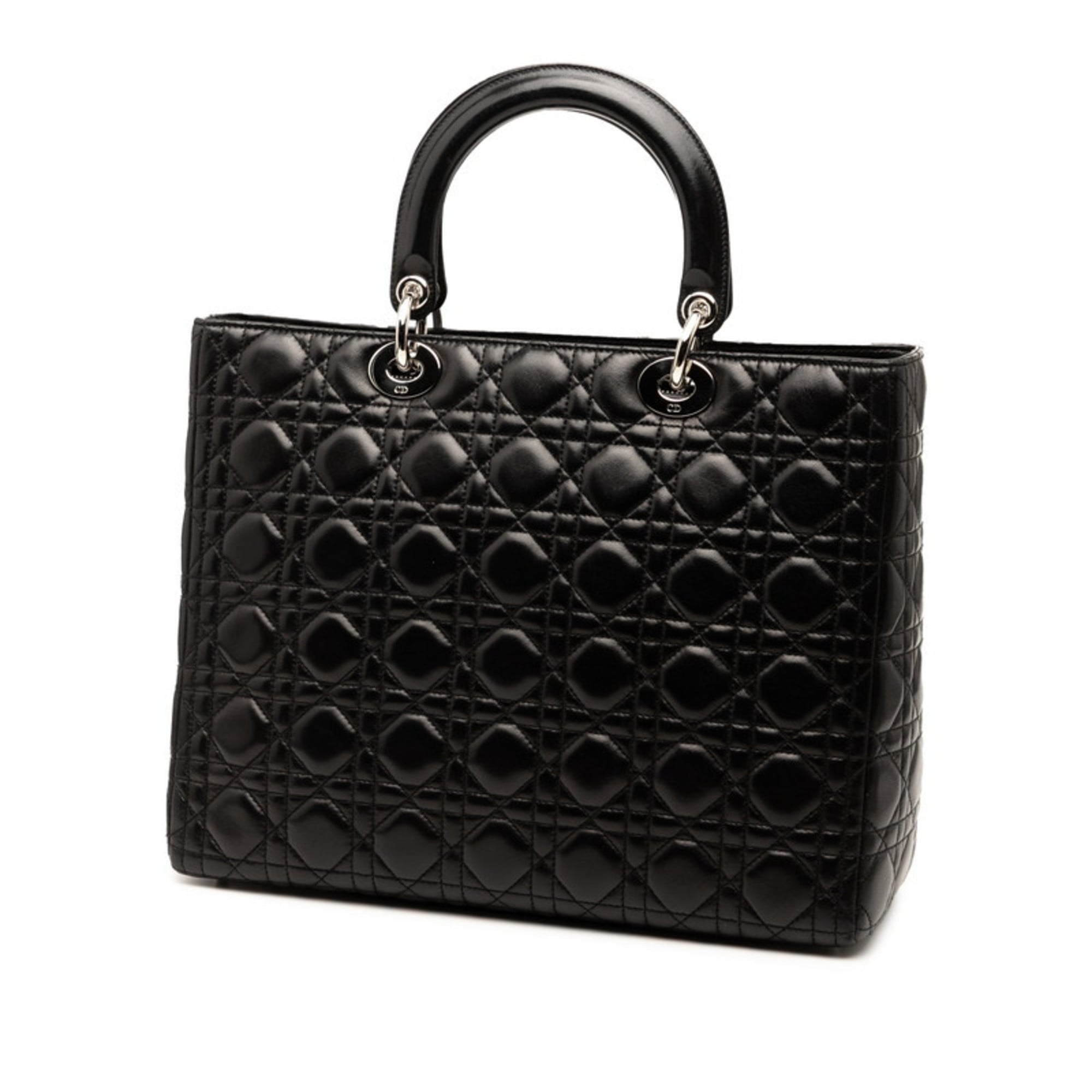 Christian Dior Black Leather Handbag Shoulder Bag (Pre-Owned)