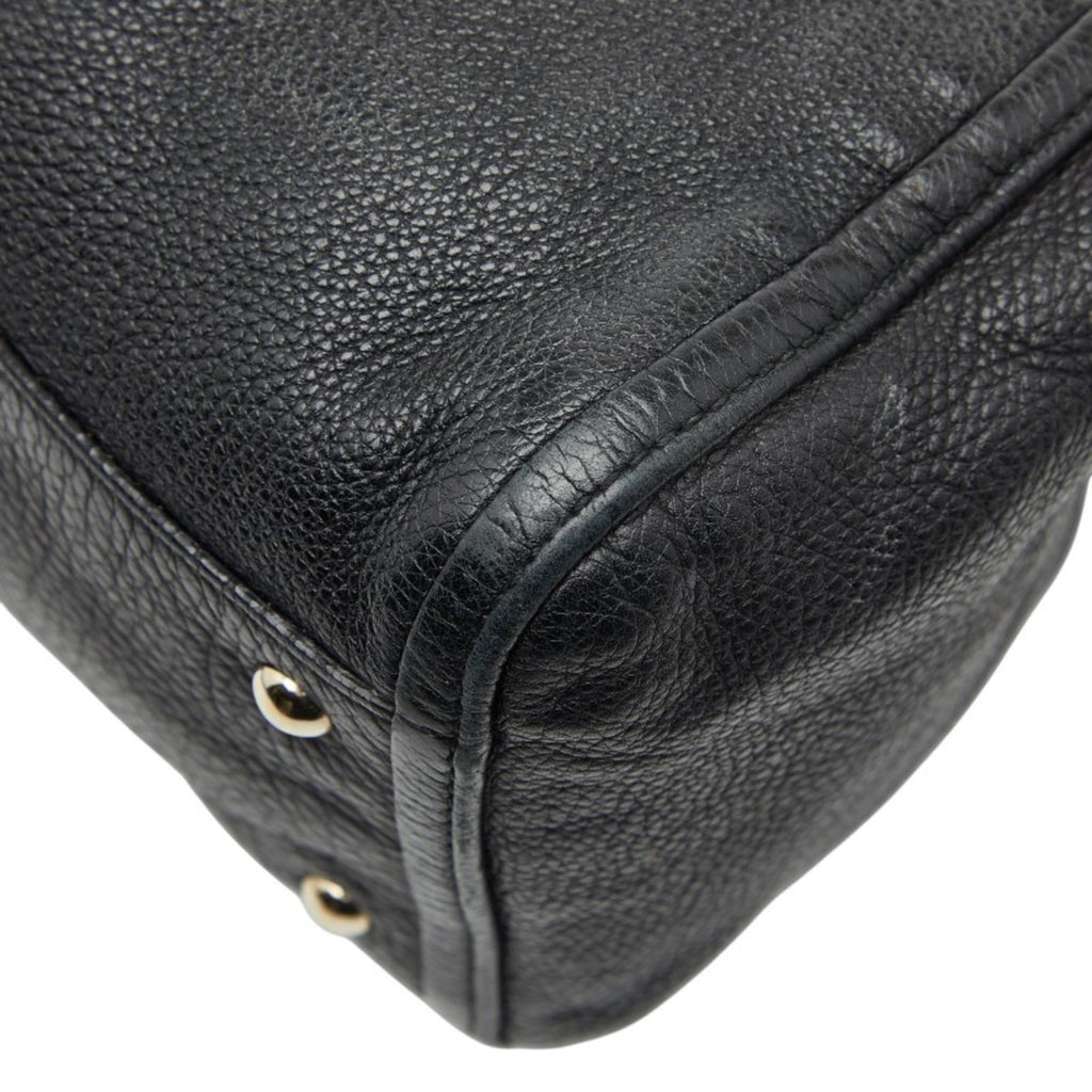 Gucci Black Leather Shoulder Bag Tote Bag (Pre-Owned)