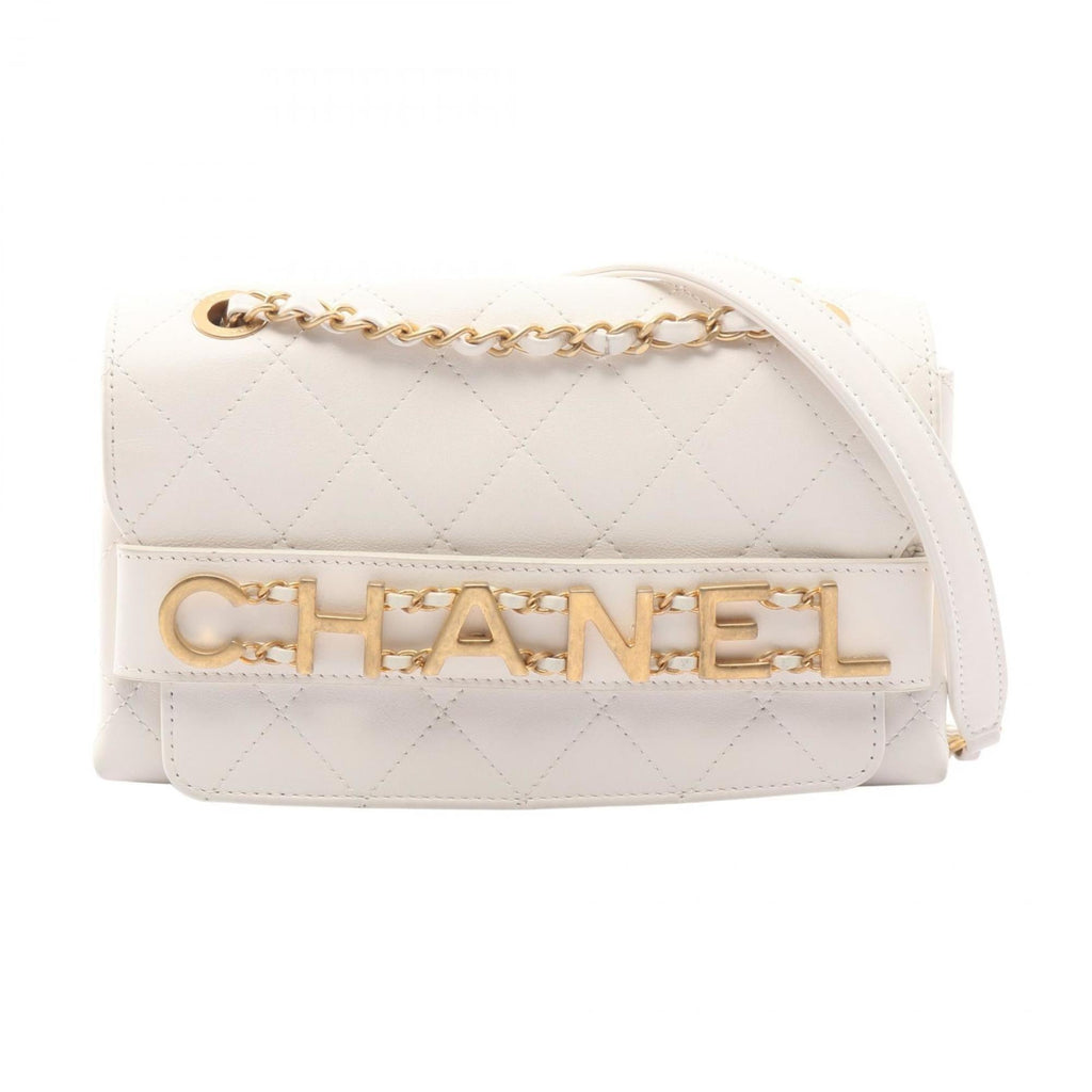 Chanel White Leather Shoulder Bag (Pre-Owned)