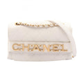 Chanel White Leather Shoulder Bag (Pre-Owned)