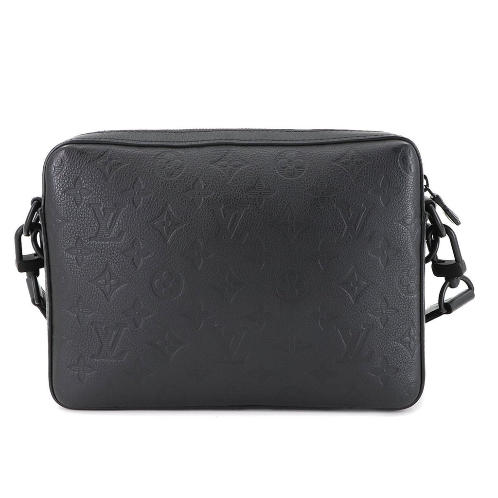 Louis Vuitton Black Noir Monogram Shadow Messenger Bag Shoulder Bag (Pre-Owned)